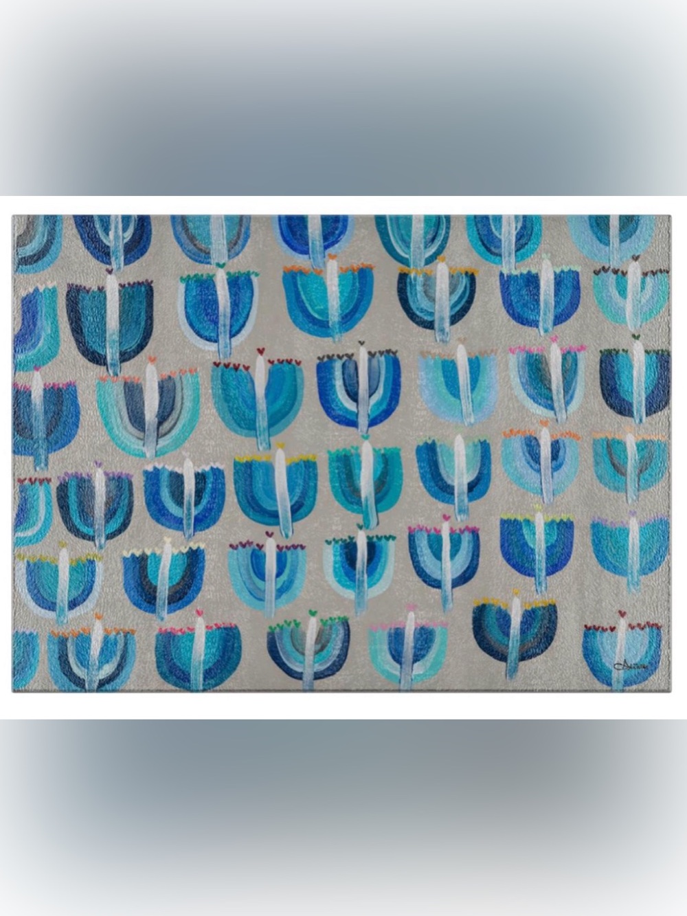 Decorative Hanukkah Menorah Glass drip tray